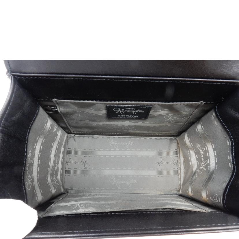 GINZA KANEMATSU 銀座かねまつ/スパンコール/スモールショルダーバッグ/レザー/ブラック//Aランク/02