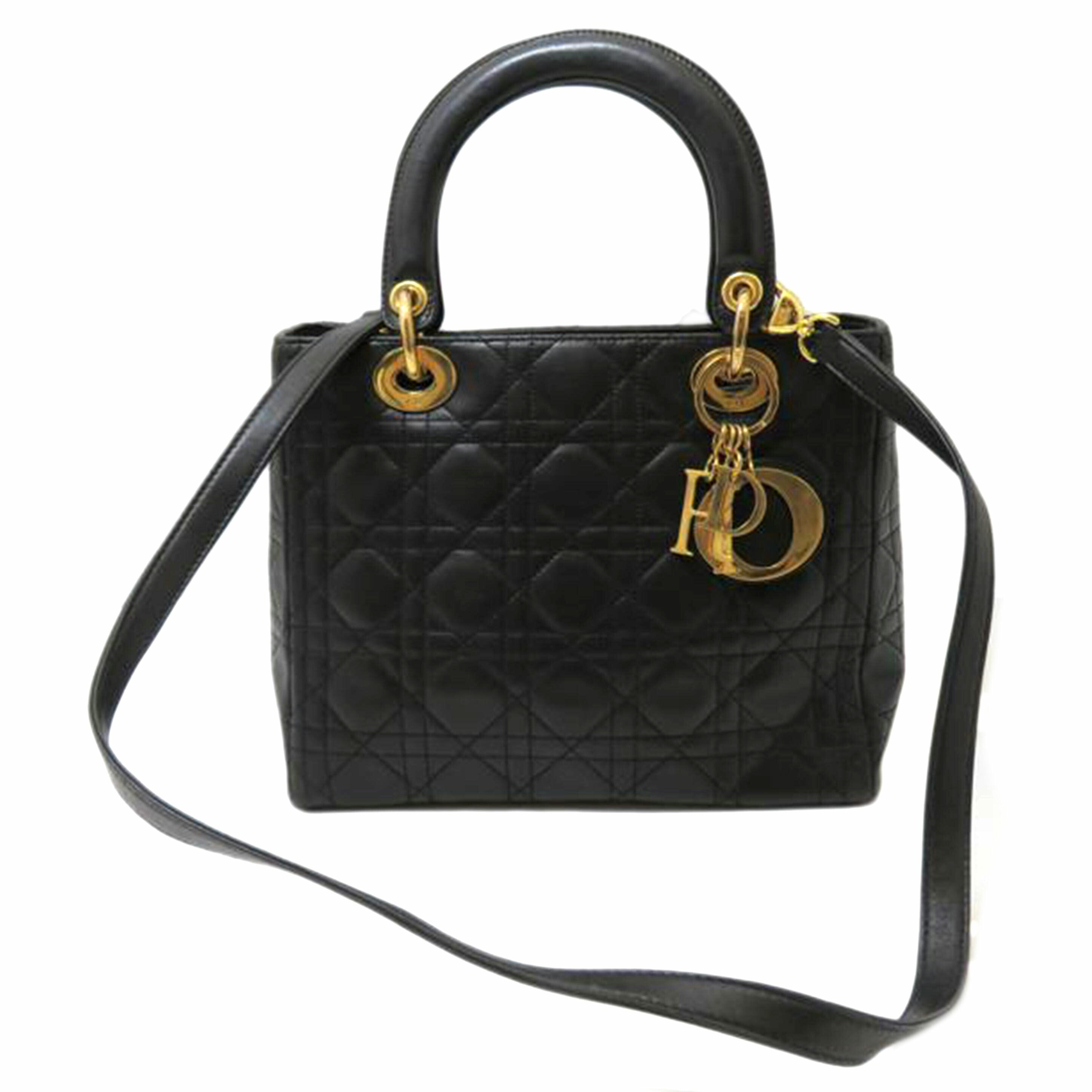 Christian Dior C.Dior /レディディオール・カナージュラムスキン/ノワール//MA-0927/ABランク/90