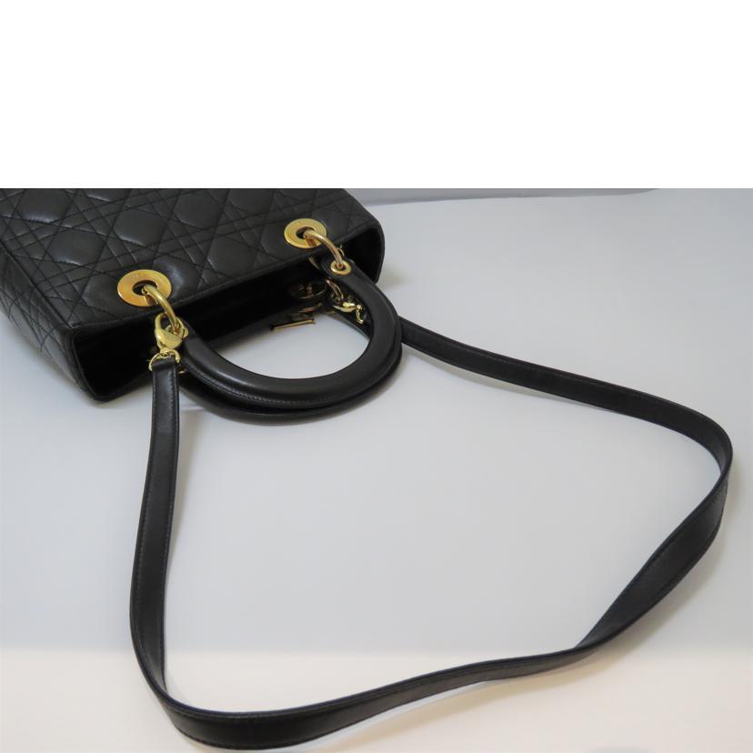 Christian Dior C.Dior /レディディオール・カナージュラムスキン/ノワール//MA-0927/ABランク/90