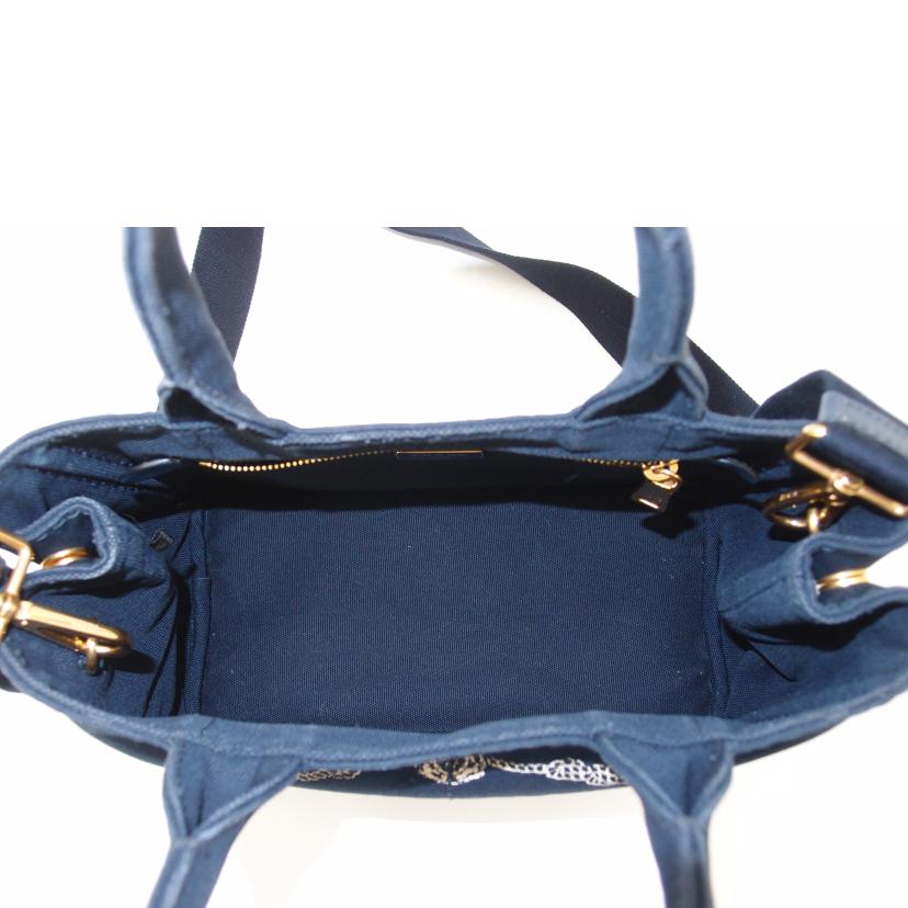 PRADA プラダ キャンバス 斜め掛け 紺 レディース/カナパミニ2wayトート/ネイビー/1BG439//204/ABランク/69