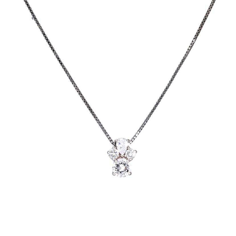 / PT850ダイヤネックレス0.40/0.28ct//Aランク/75