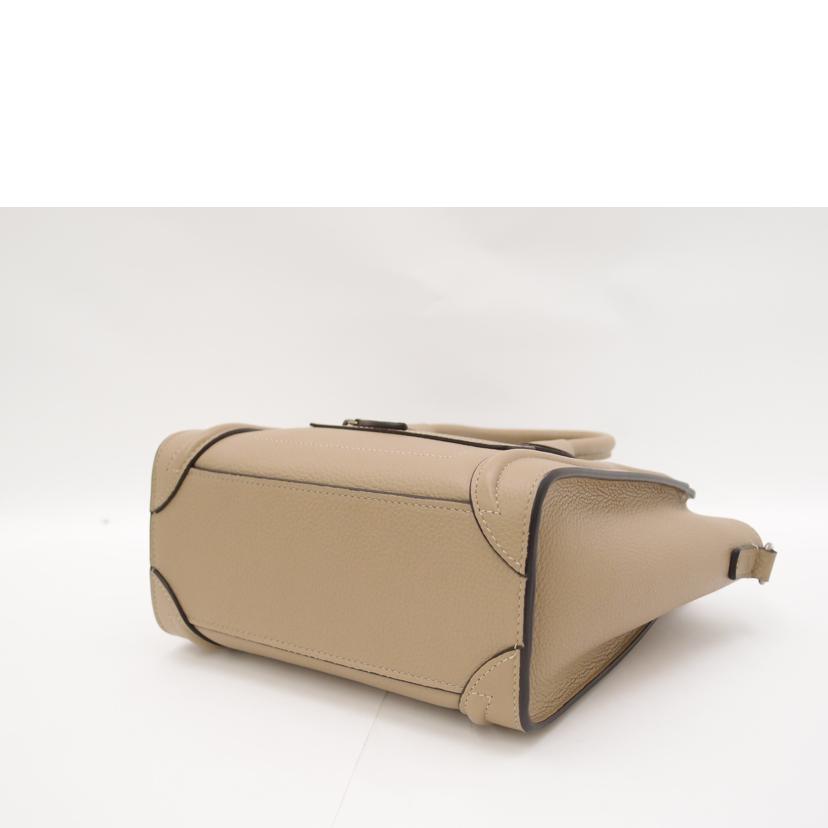 CELINE セリーヌ ハンド 斜め掛け レディース/ラゲージナノショッパー2way/ベージュ系//Aランク/69