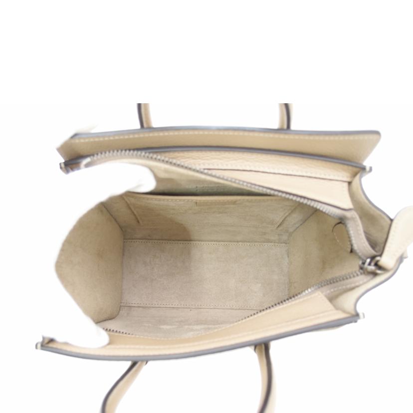 CELINE セリーヌ ハンド 斜め掛け レディース/ラゲージナノショッパー2way/ベージュ系//Aランク/69