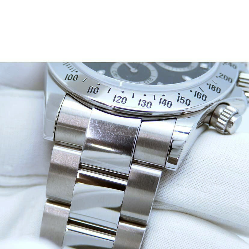 ROLEX ロレックス 腕時計 2009年頃製造 ルーレット ステンレス メンズ/コスモグラフ・デイトナ/黒文字盤/09年製/116520//V86****/Aランク/82