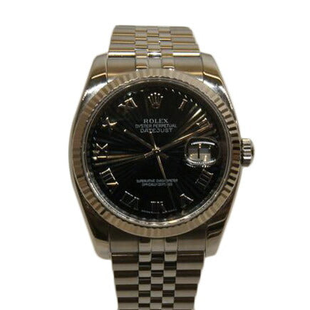 ROLEX ロレックス 腕時計 2008年頃製造 K18WG ローマンインデックス メンズ 自動巻き/デイトジャスト・ブラックサンビーム/V番/116234//V81***********/Aランク/92