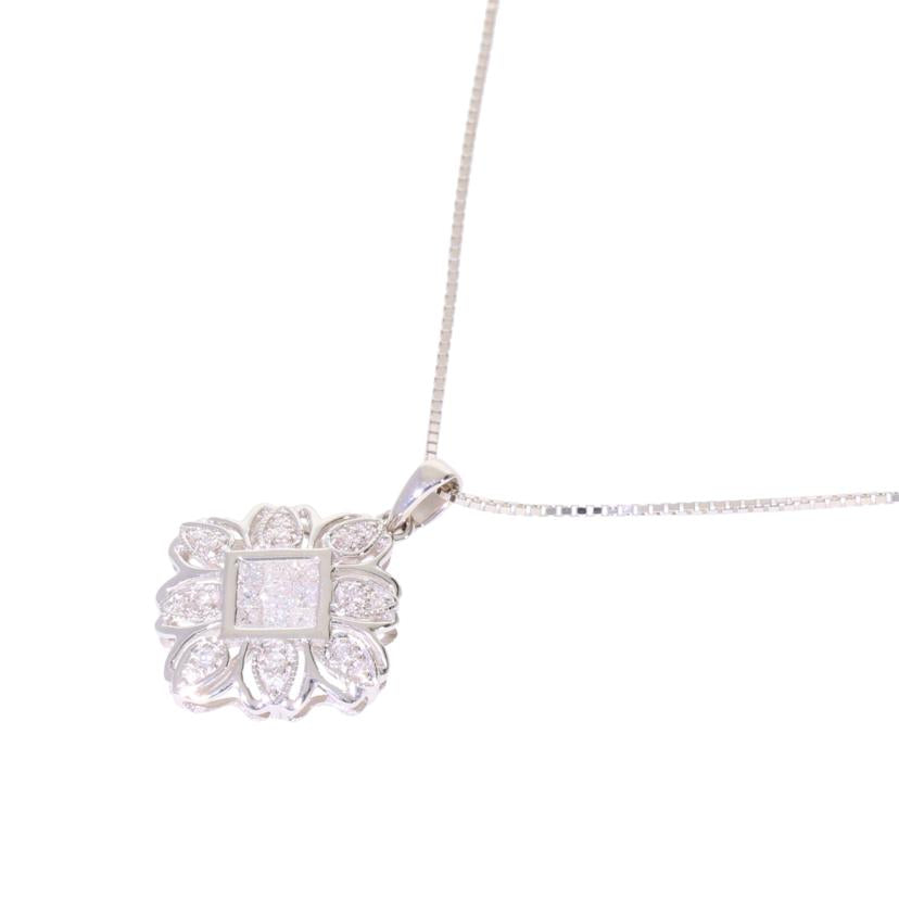 / K18WGダイヤネックレス0.33ct//ABランク/78