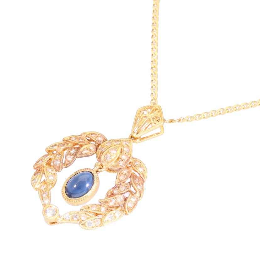 / K18サファイアダイヤネックレス1.30/D0.44ct//Aランク/88