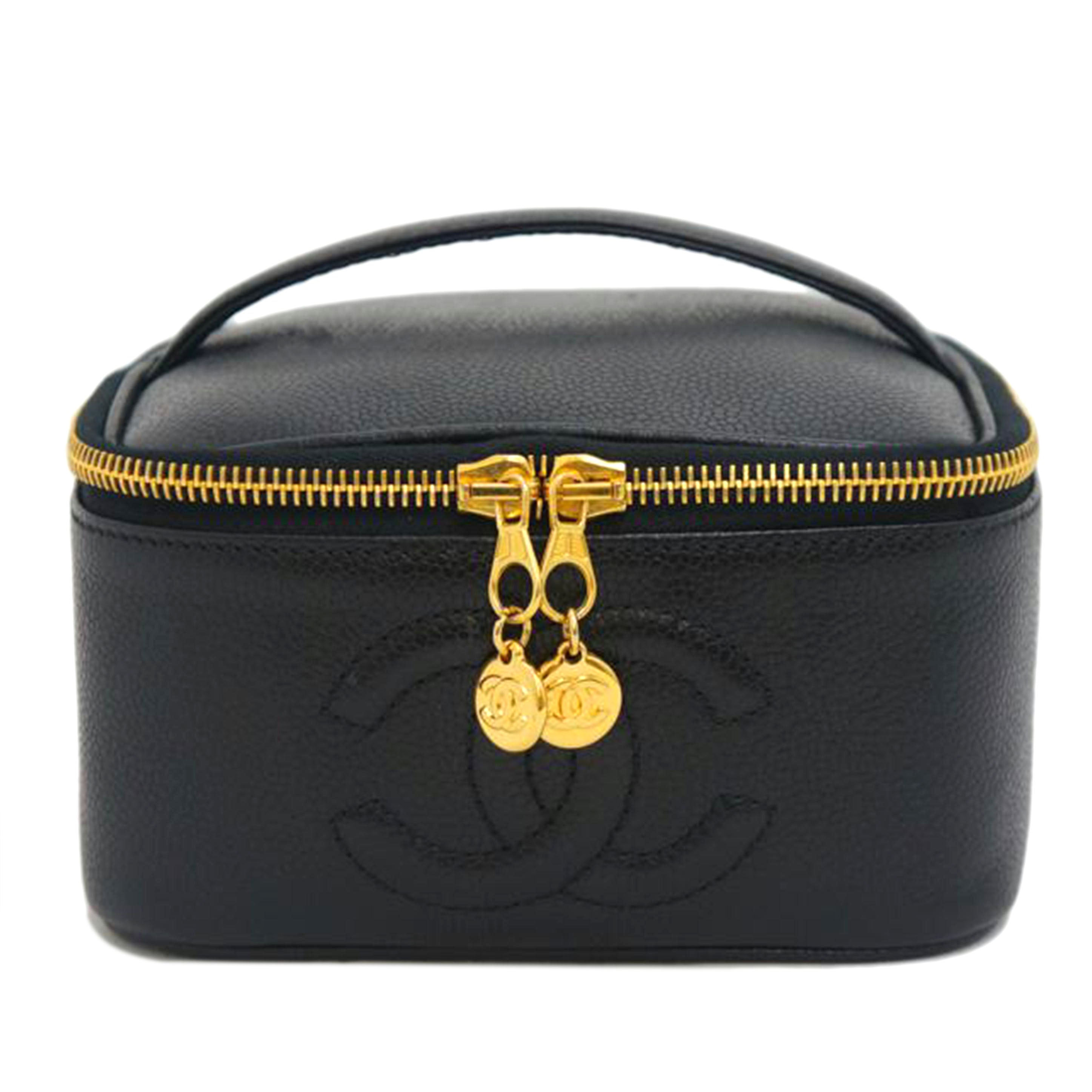 CHANEL シャネル/ヴィンテージ/キャビアスキンバニティ/GD金具/A07058//4273648/SAランク/09