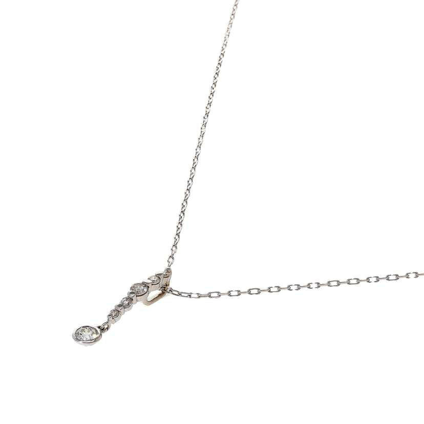 / K18WGダイヤネックレス0.10/0.11ct//Aランク/63