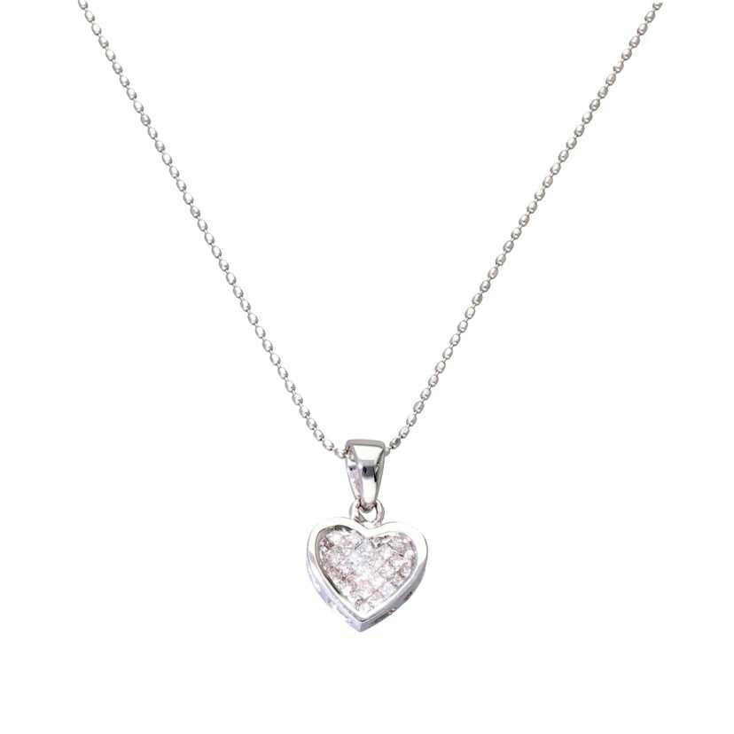 / K18WGダイヤネックレス0.25ct//Aランク/63