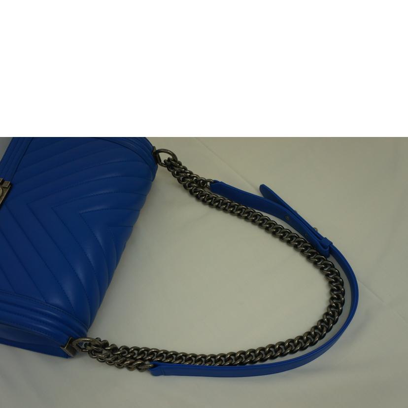 CHANEL シャネル/ボーイシャネルラージ/Vステッチ/ブルー//22346532/Aランク/09