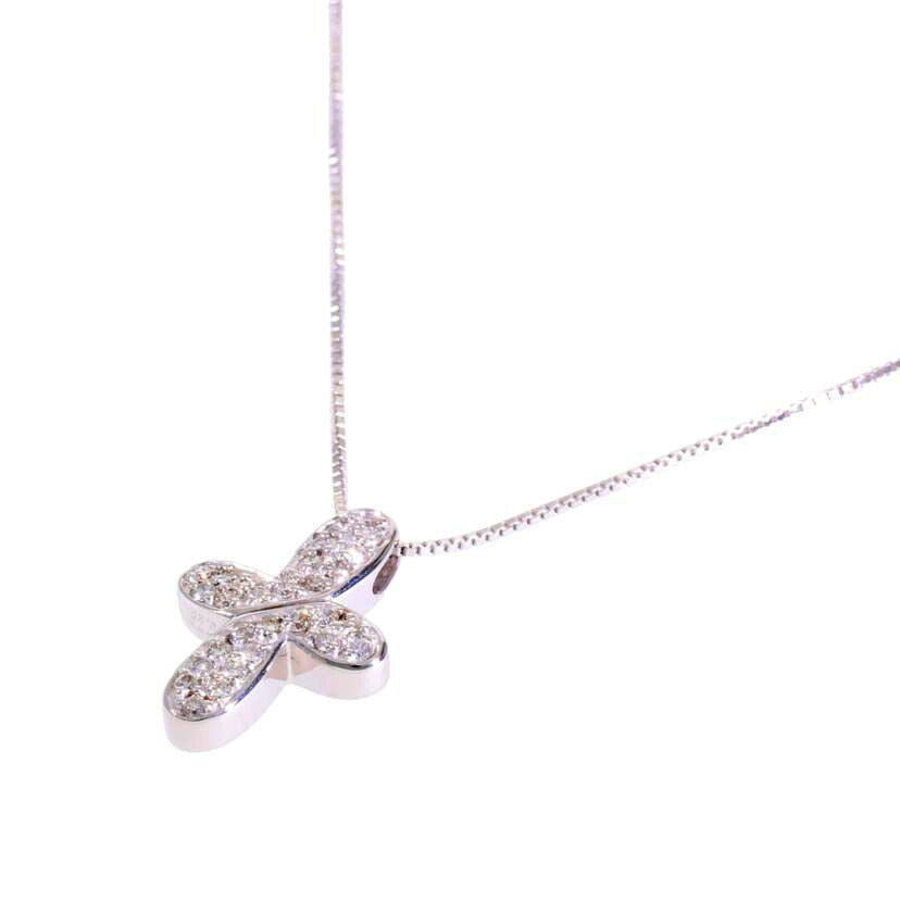 / K18WGダイヤネックレス0.29ct//ABランク/78