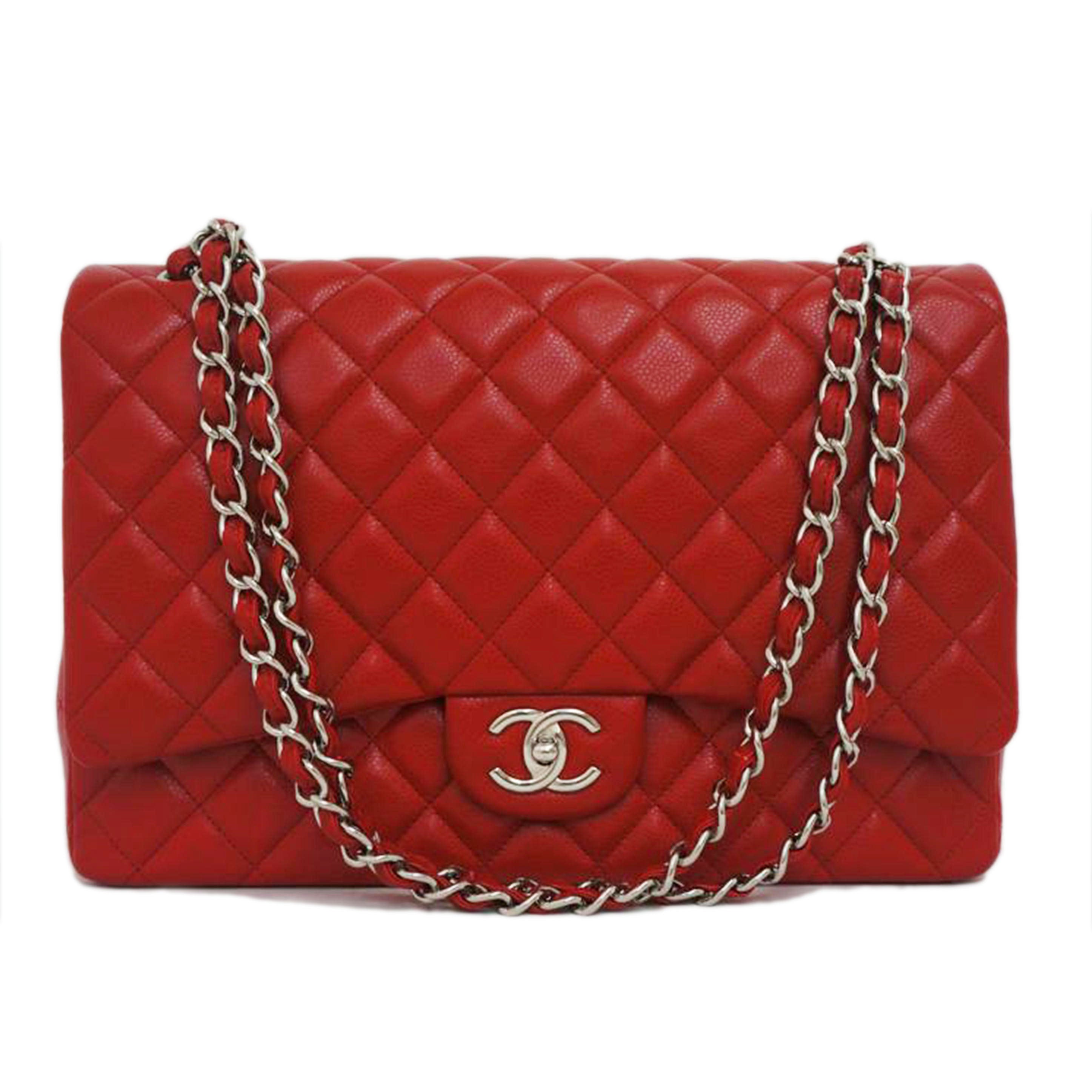 CHANEL シャネル/デカマトラッセ/キャビアスキン/Wフラップチェーンショルダー/赤/A58601//14883353/SAランク/09