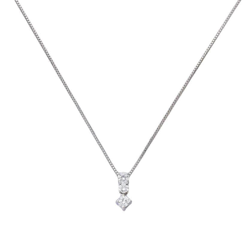 / K18WGダイヤネックレス0.208ct//Aランク/63