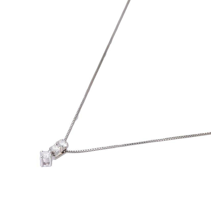 / K18WGダイヤネックレス0.208ct//Aランク/63