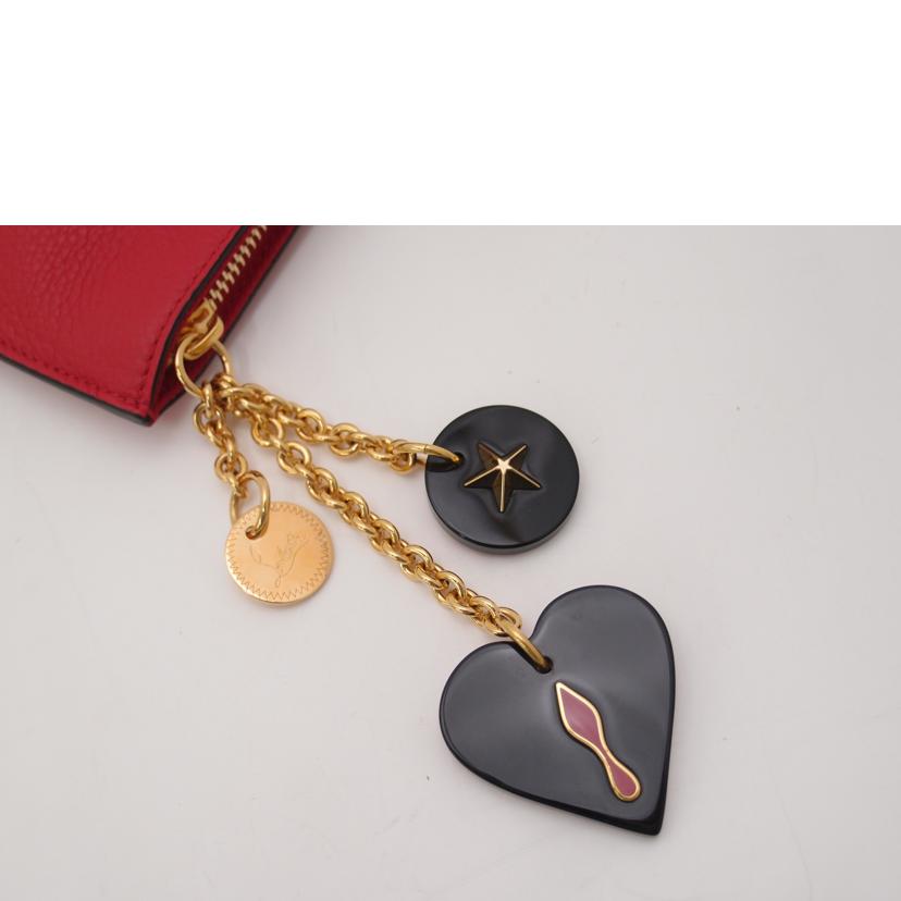 C.LOUBOUTIN クリスチャンルブタン 赤 セカンドバッグ ポーチ ハートチャーム レディース/ルビキュート・エンパイアチャームクラッチ/レッド/185073//SAランク/69