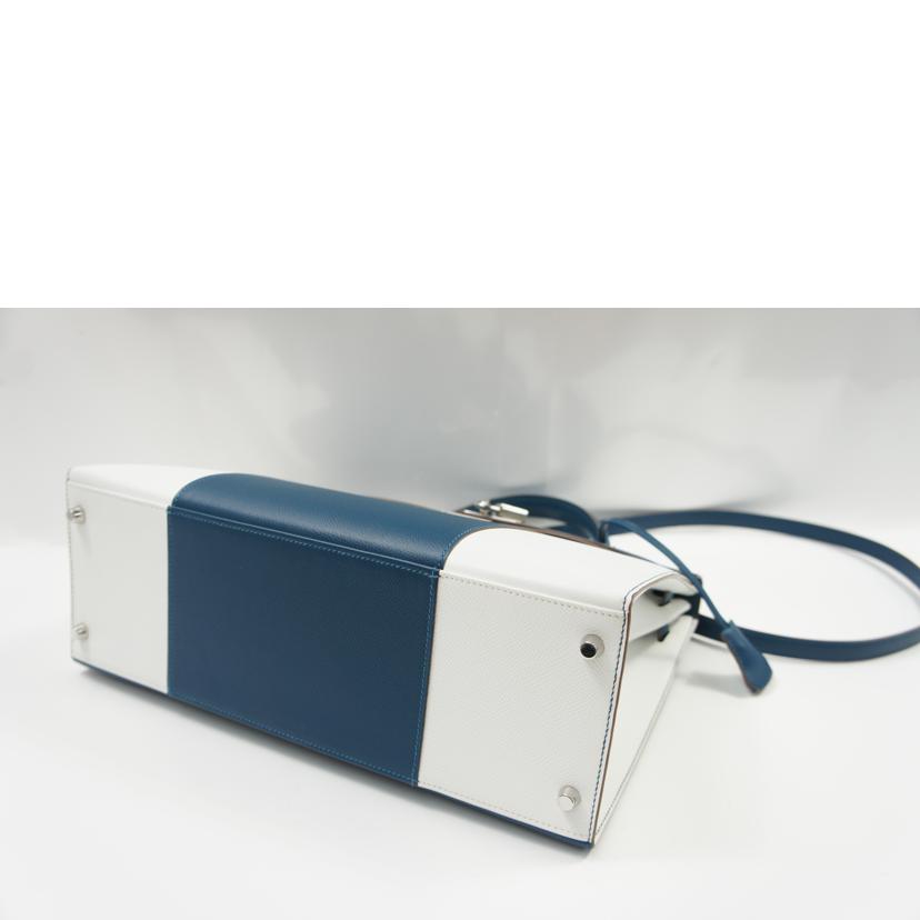 HERMES エルメス/ケリー35/エプソン/ブルータラサ×ホワイト/V金具//□R刻印Ω55/SAランク/75