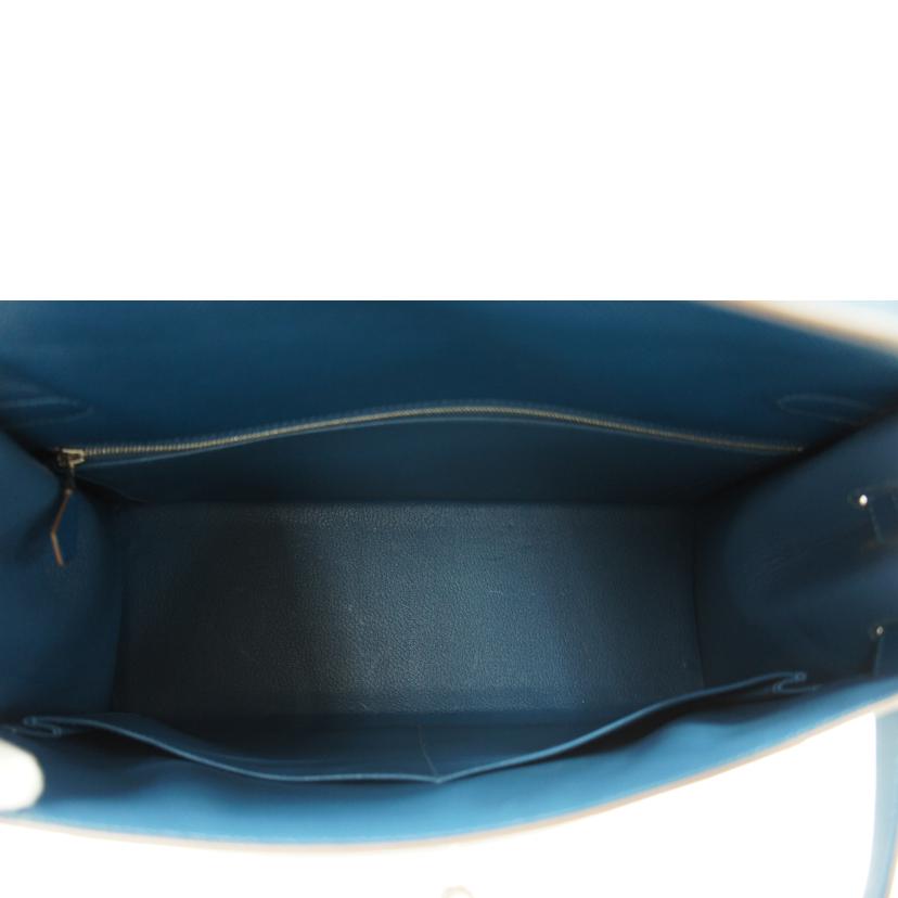 HERMES エルメス/ケリー35/エプソン/ブルータラサ×ホワイト/V金具//□R刻印Ω55/SAランク/75