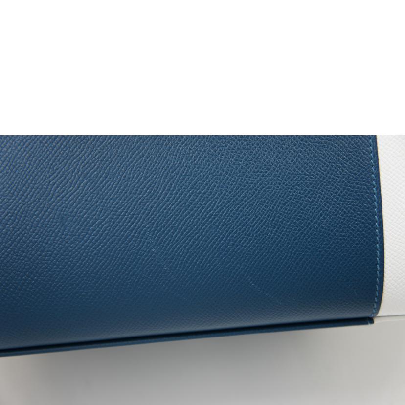 HERMES エルメス/ケリー35/エプソン/ブルータラサ×ホワイト/V金具//□R刻印Ω55/SAランク/75
