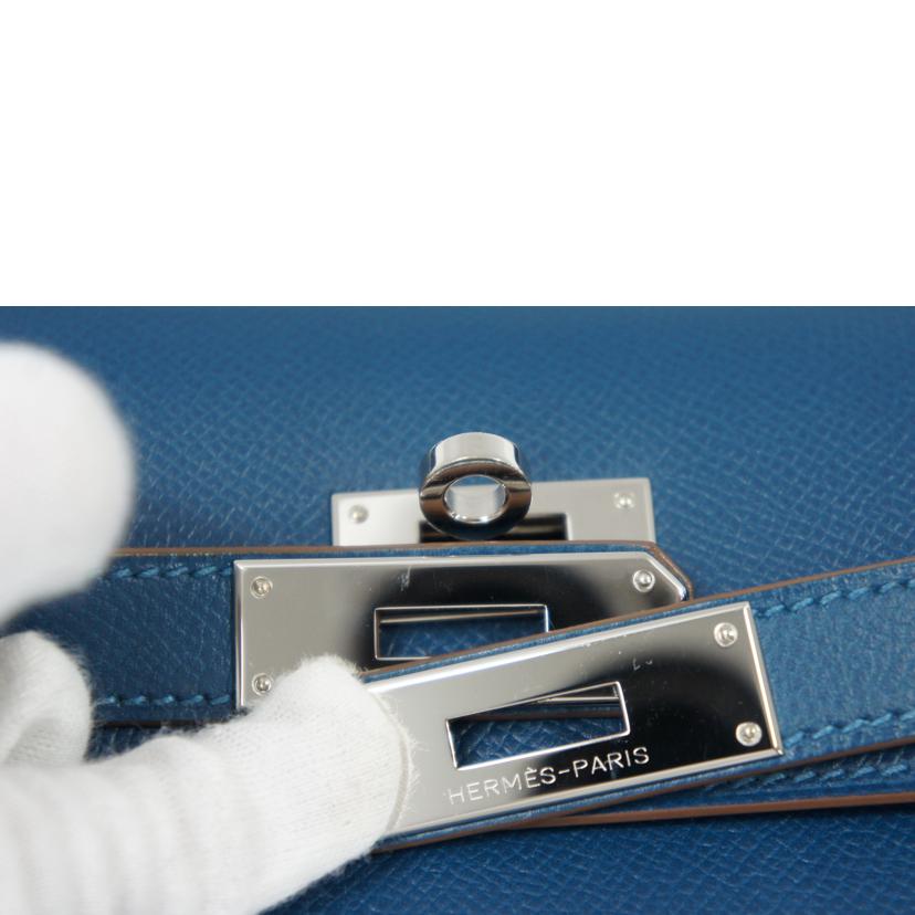 HERMES エルメス/ケリー35/エプソン/ブルータラサ×ホワイト/V金具//□R刻印Ω55/SAランク/75
