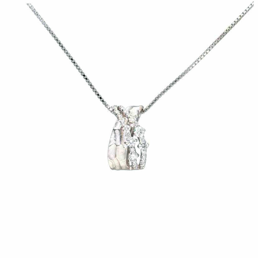 / K18WGダイヤネックレス 0.55ct//Aランク/75
