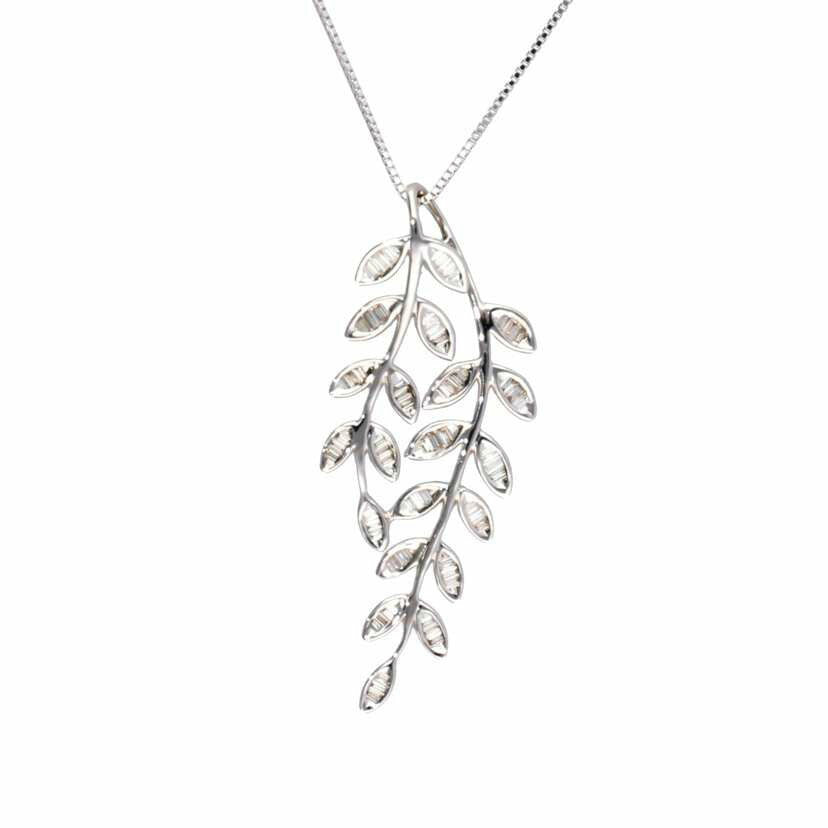 K18WG/K18WGダイヤネックレス 0.50/4.5//0.50/Aランク/75