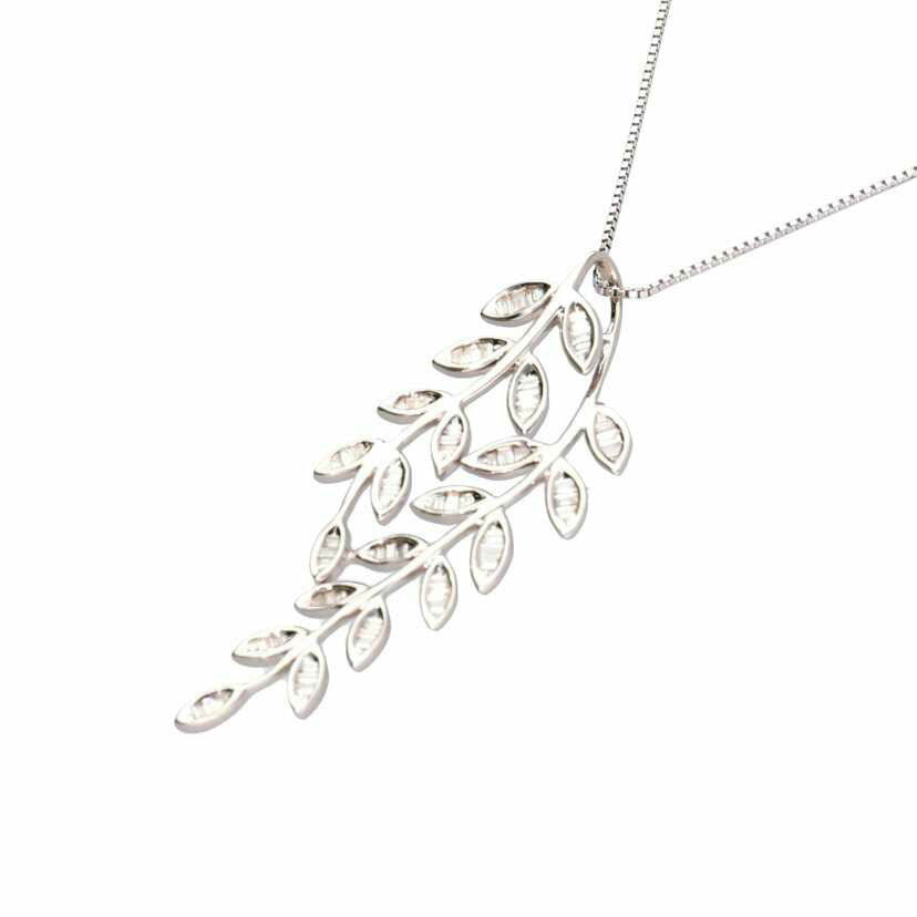 K18WG/K18WGダイヤネックレス 0.50/4.5//0.50/Aランク/75