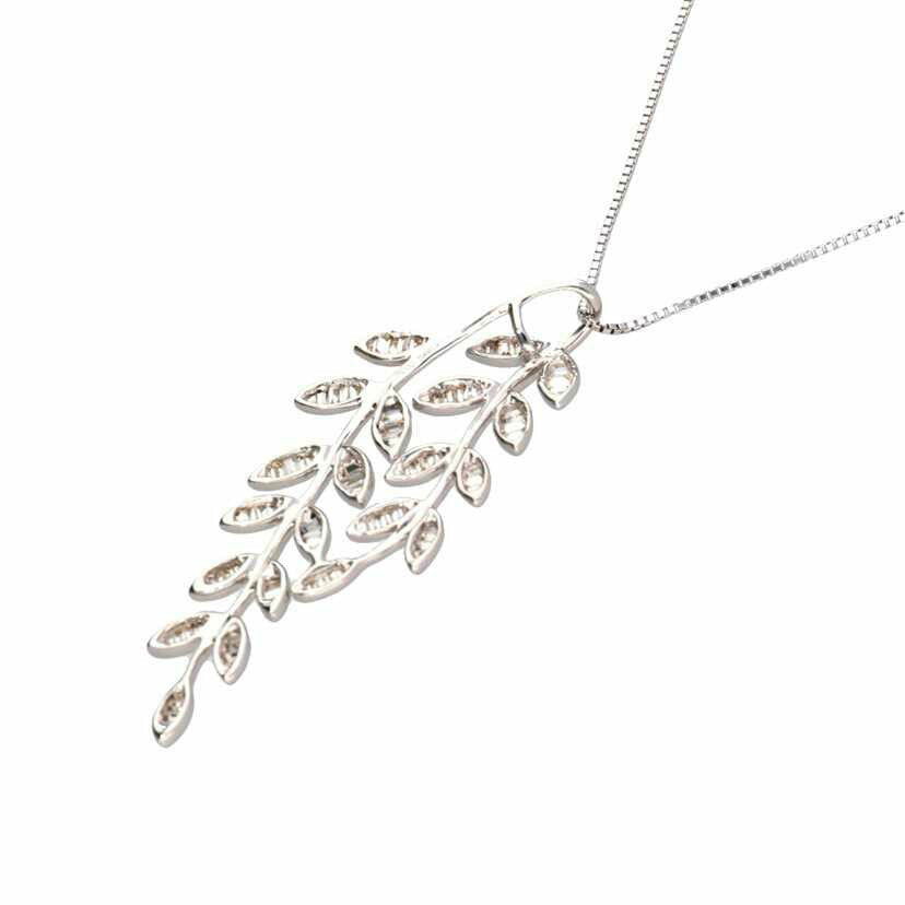 K18WG/K18WGダイヤネックレス 0.50/4.5//0.50/Aランク/75