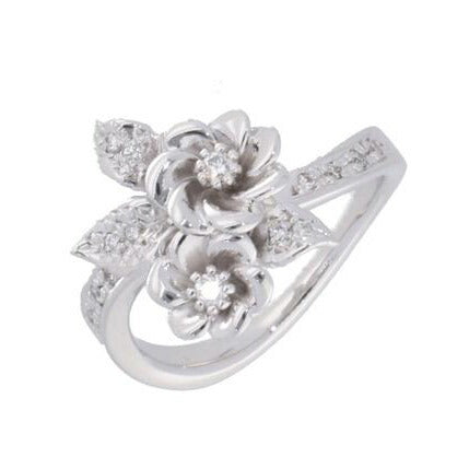 K18WGダイヤリング0.14ct//Aランク/75