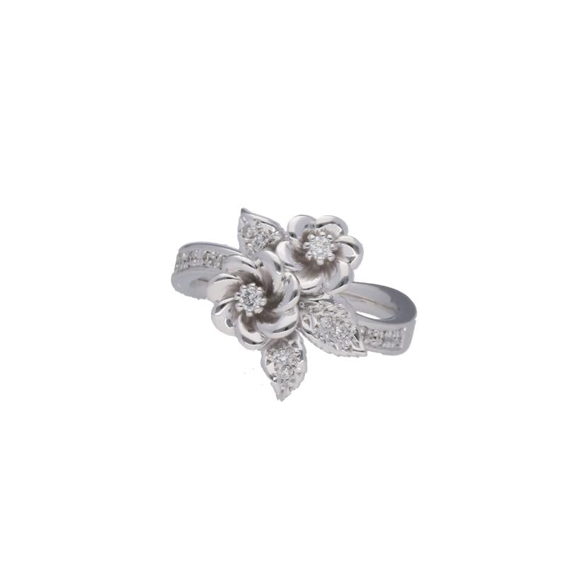 K18WGダイヤリング0.14ct//Aランク/75