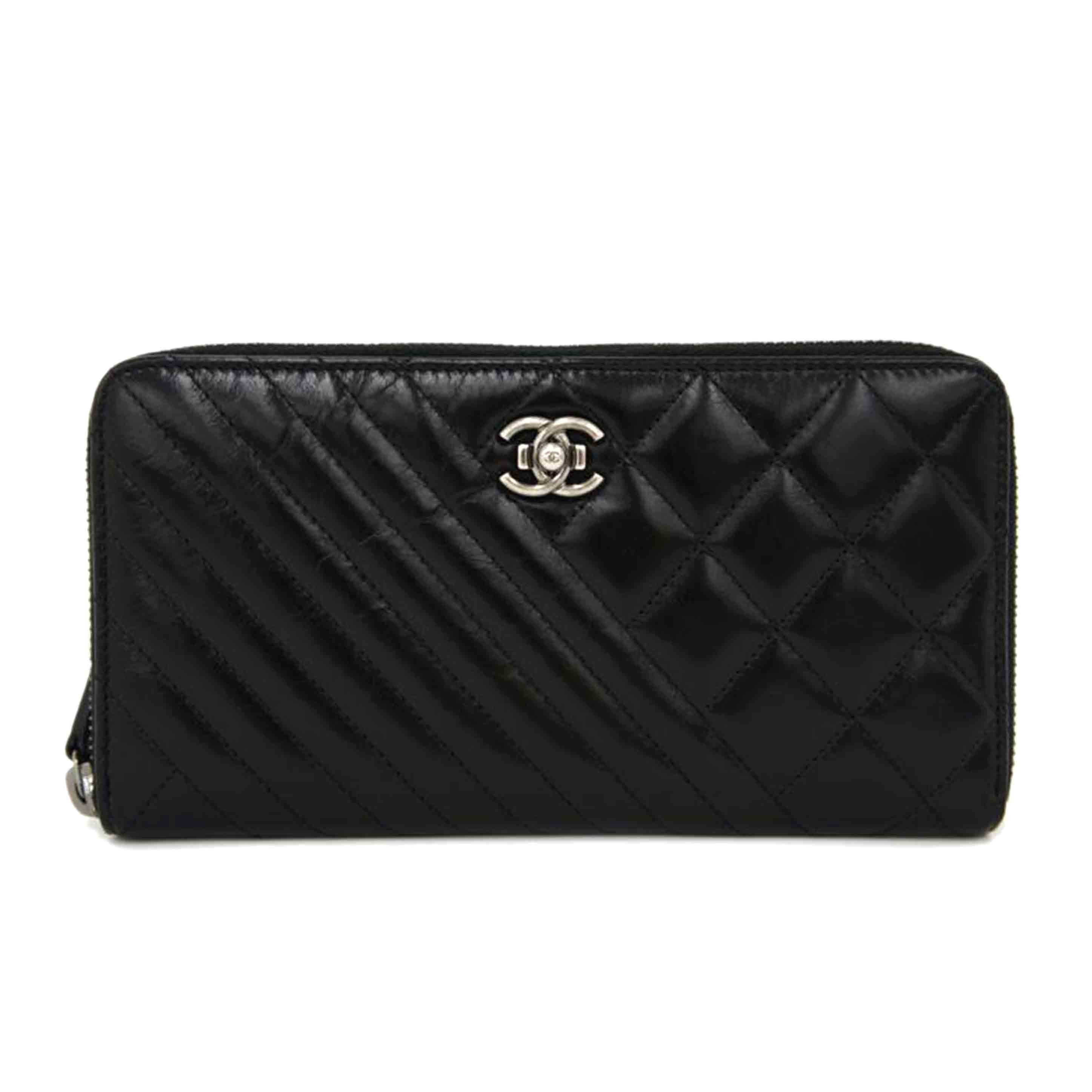 CHANEL シャネル/ボーイシャネルシェブロン長財布//206*****/Aランク/75
