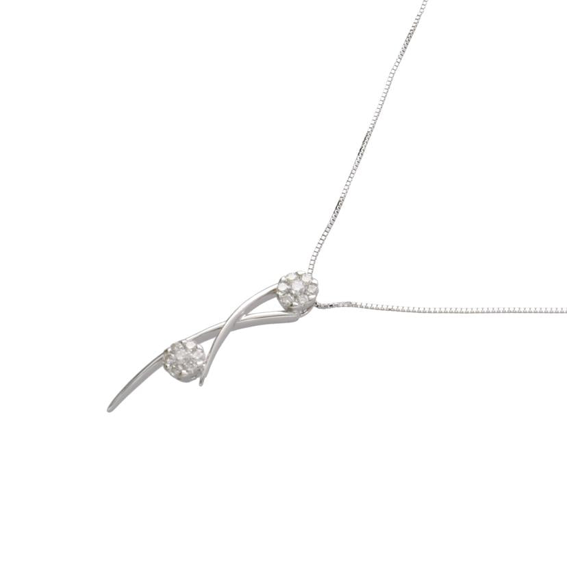 K18WGダイヤネックレス0.48ct//Aランク/95