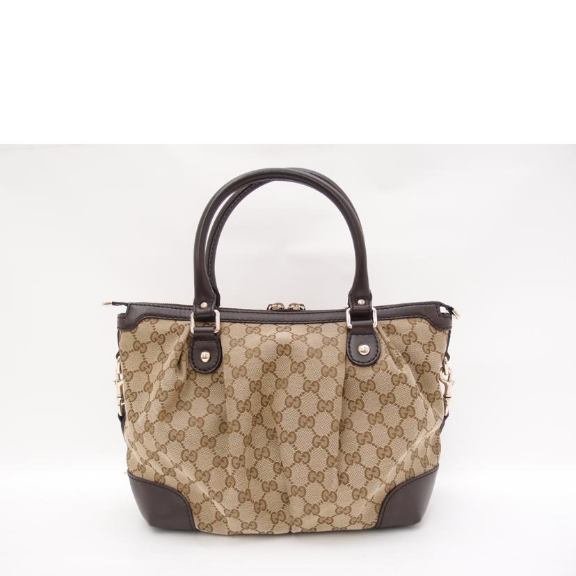 GUCCI グッチ ハンド こげ茶 レディース/スーキーGGキャンバス2wayトート/ブラウン/247902//502752/Aランク/69