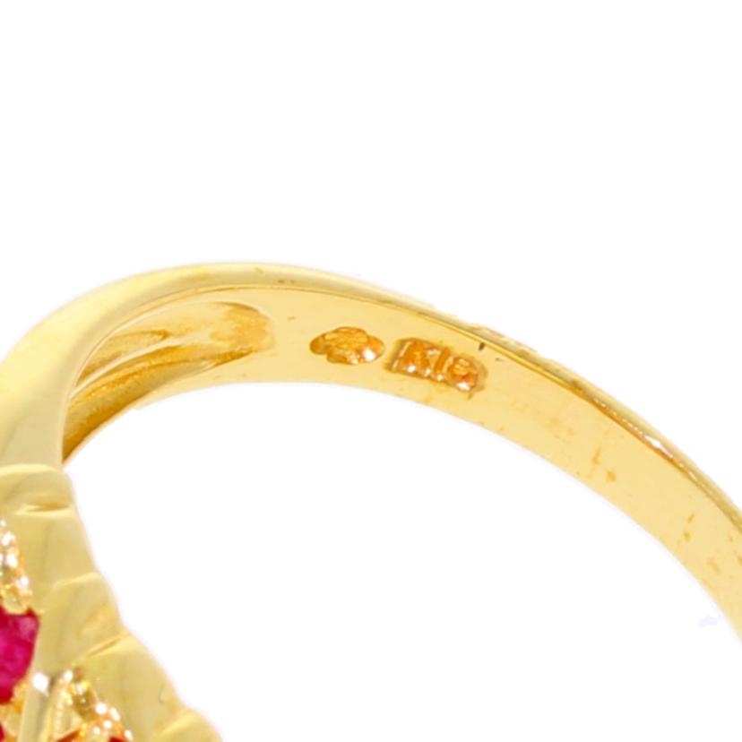 K18/K18ルビーダイヤR0.46/#11.5/4.1//R0.46ctD0.03ct/Aランク/75