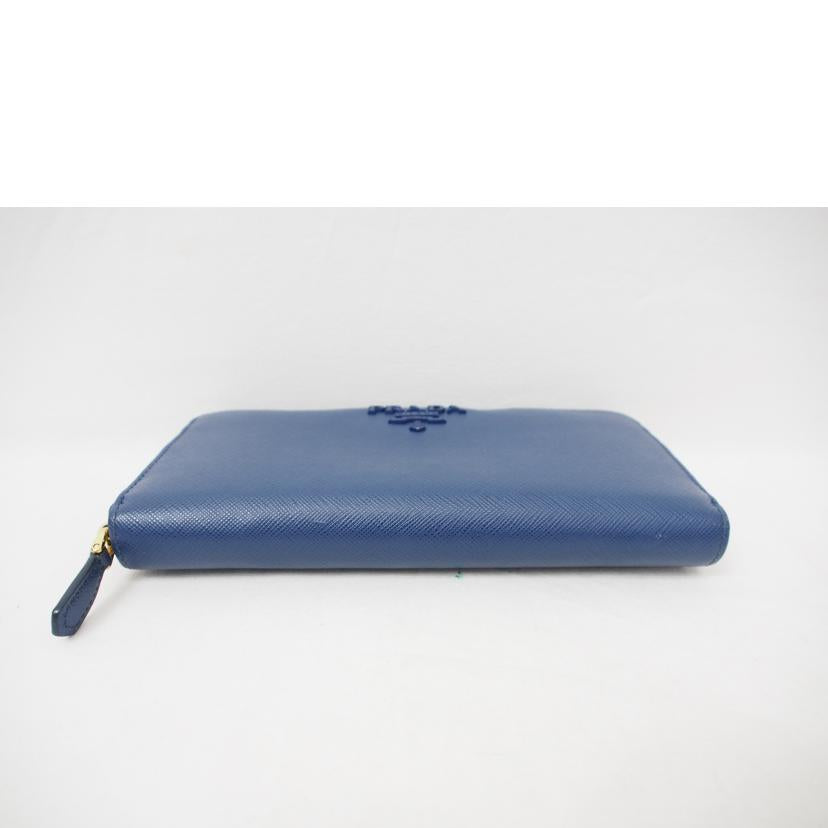 PRADA/サフィアーノ/ラウンドファスナー/長財布/青/62B//Bランク/78