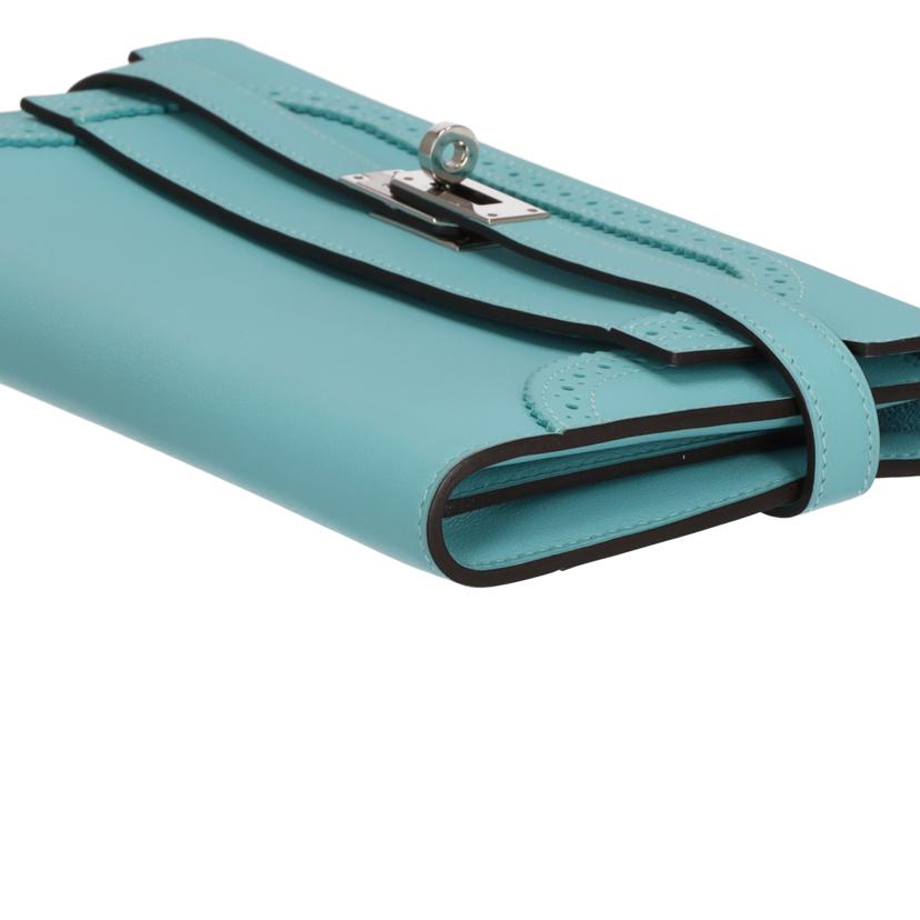 HERMES エルメス/ケリーウオレット・ギリーズ スイフト ブルーアトール/068964CK//T刻印/Aランク/75