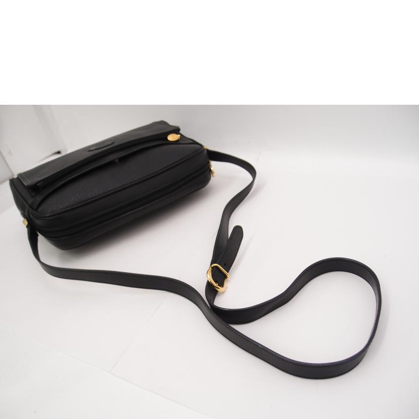 GUCCI グッチ 斜め掛け 黒 /ヴィンテージインターロッキングGレザーショルダー/ブラック/001.22//1053/Aランク/69