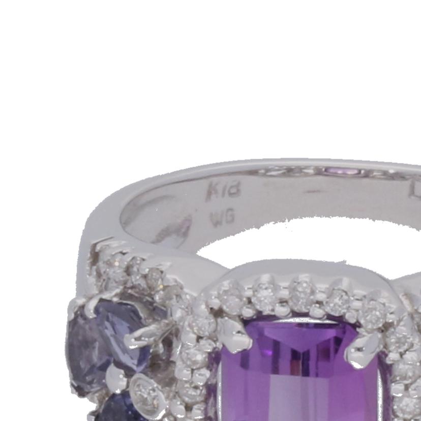 / ◎ K18WGアメジストダイヤリング 1.87/D0.23ct//Aランク/75