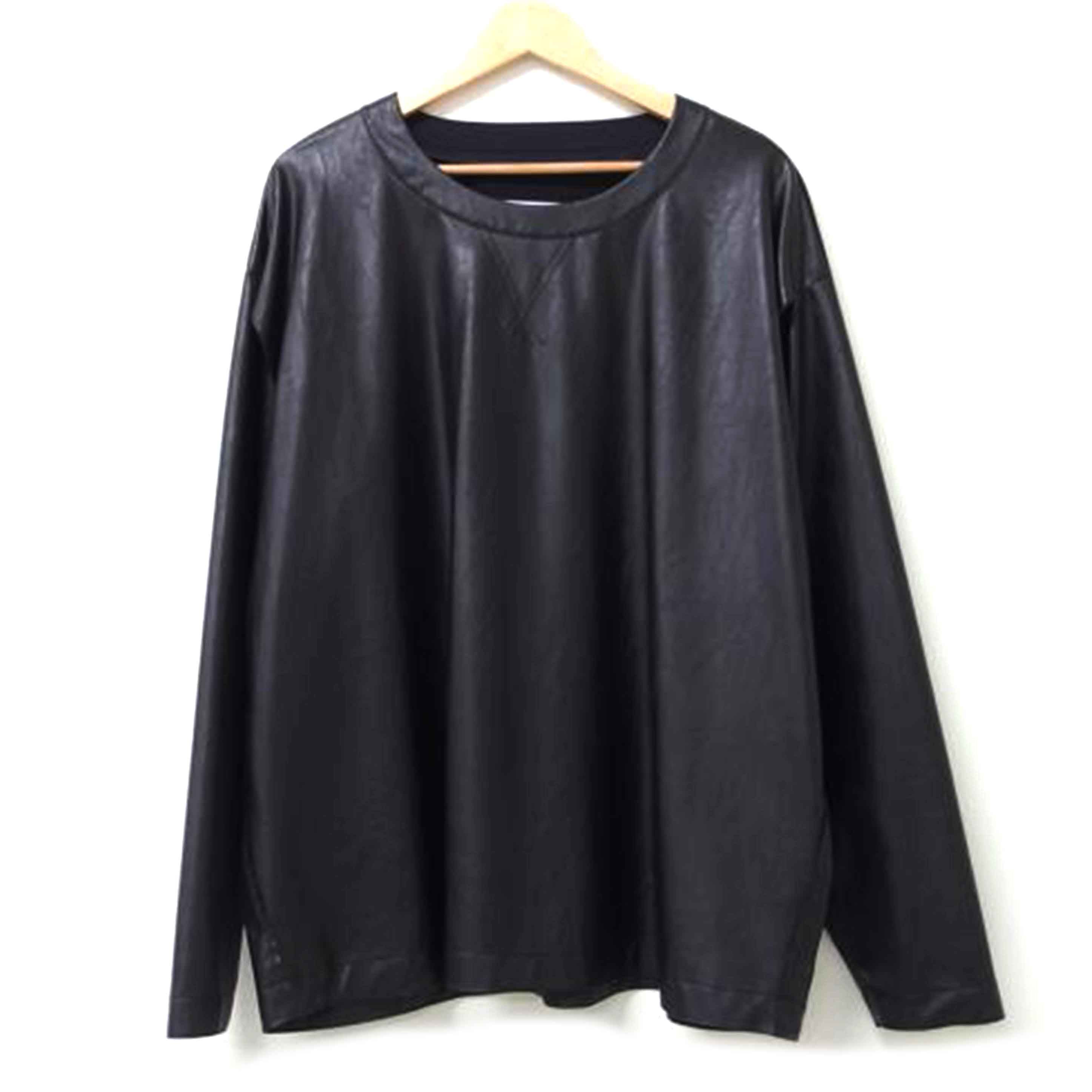 MM6/MM6 フェイクレザー ロングスリーブ トップインブラック サイズ1/S62GU0057//Aランク/83