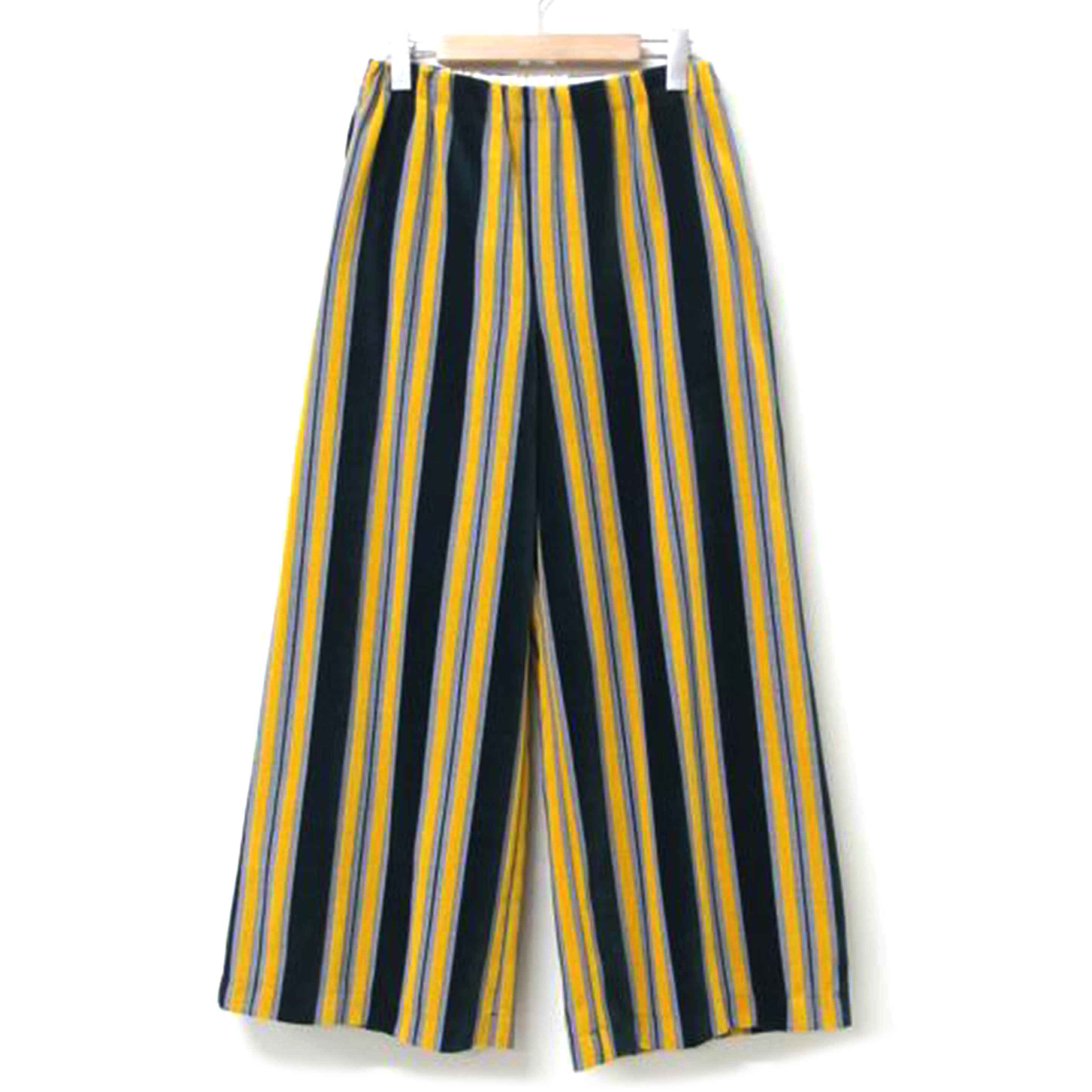 tricot/tricot COMME des GARCONS ベルベット ストライプパンツ イエロー サイズM/TH-P203//Aランク/83