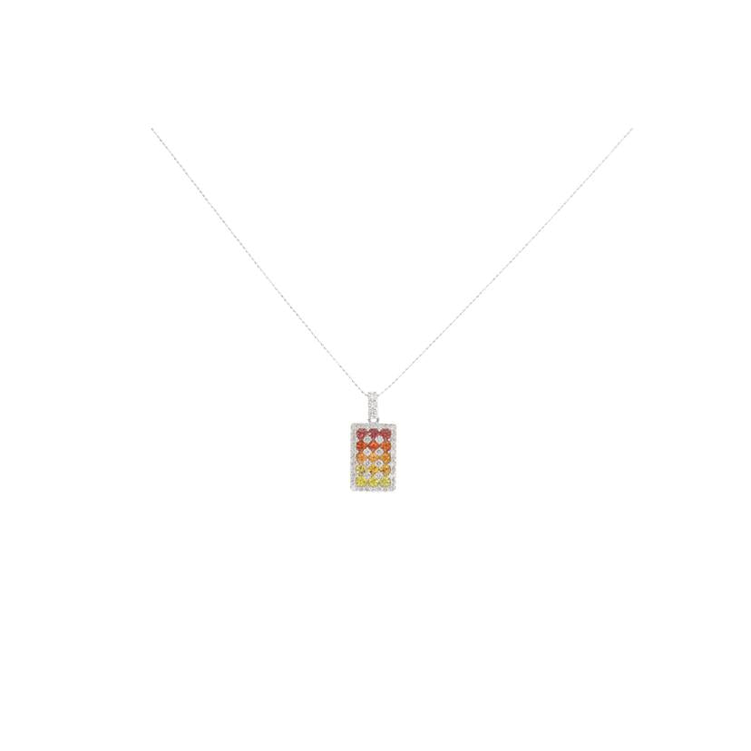 / K18WGサファイアダイヤネックレス1.40/D0.62ct//Aランク/75