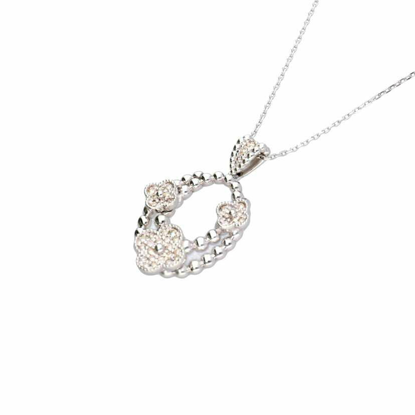 K18WG/K18WGダイヤネックレス 0.25/5.2//0.25/Aランク/75