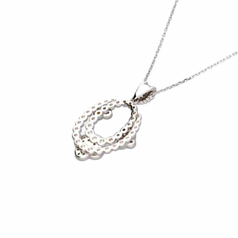 K18WG/K18WGダイヤネックレス 0.25/5.2//0.25/Aランク/75