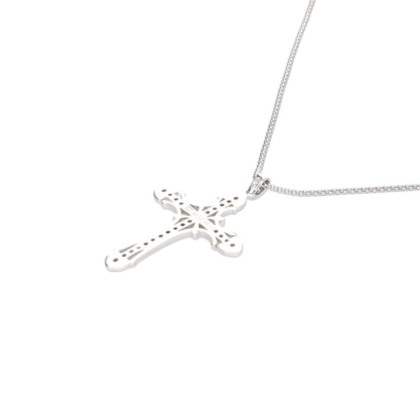 / K18WGルビー ダイヤネックレス0.12/D0.26ct//Aランク/75