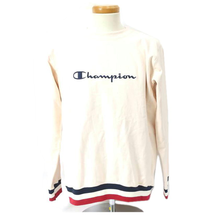 Champion チャンピオン/リバースウィーブリブラインクルーネックスウェット アイボリー Lサイズ/C8-J002//Aランク/65