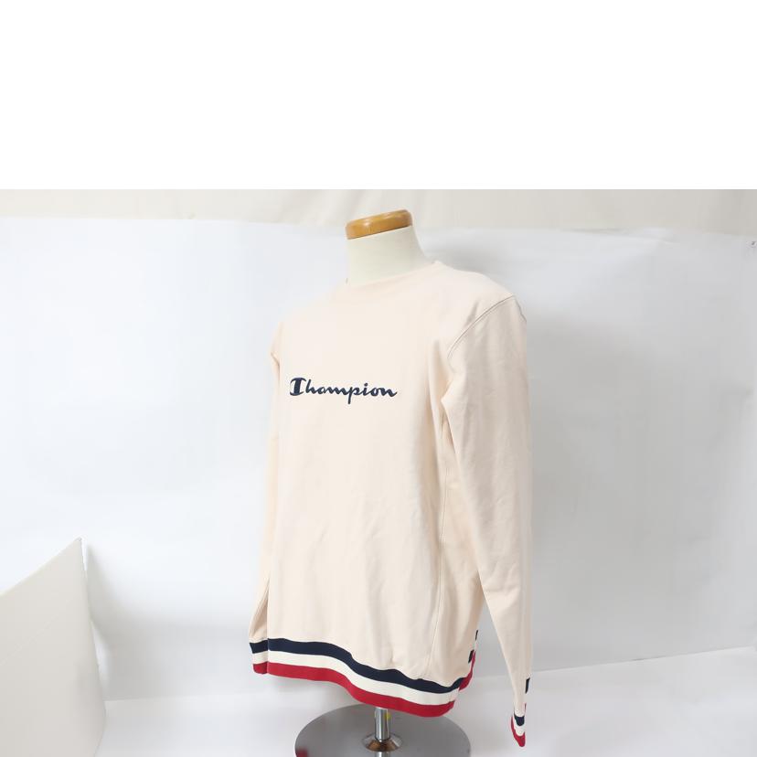 Champion チャンピオン/リバースウィーブリブラインクルーネックスウェット アイボリー Lサイズ/C8-J002//Aランク/65