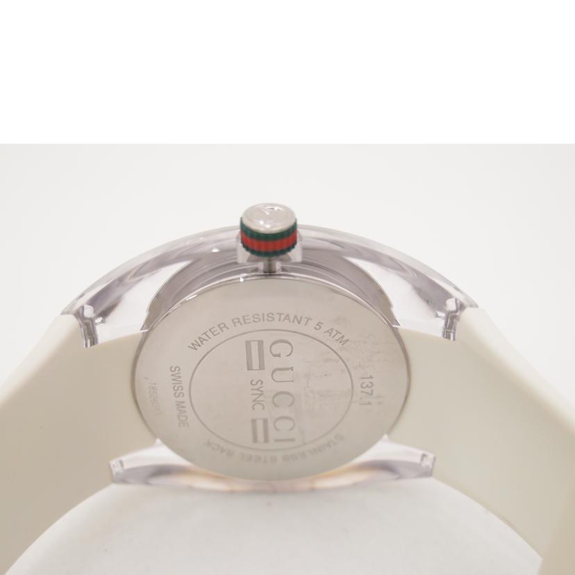 GUCCI グッチ 腕時計 デイト /シンク・シルバー×ホワイト/メンズ/クオーツ/YA137102A//185*****/Bランク/69