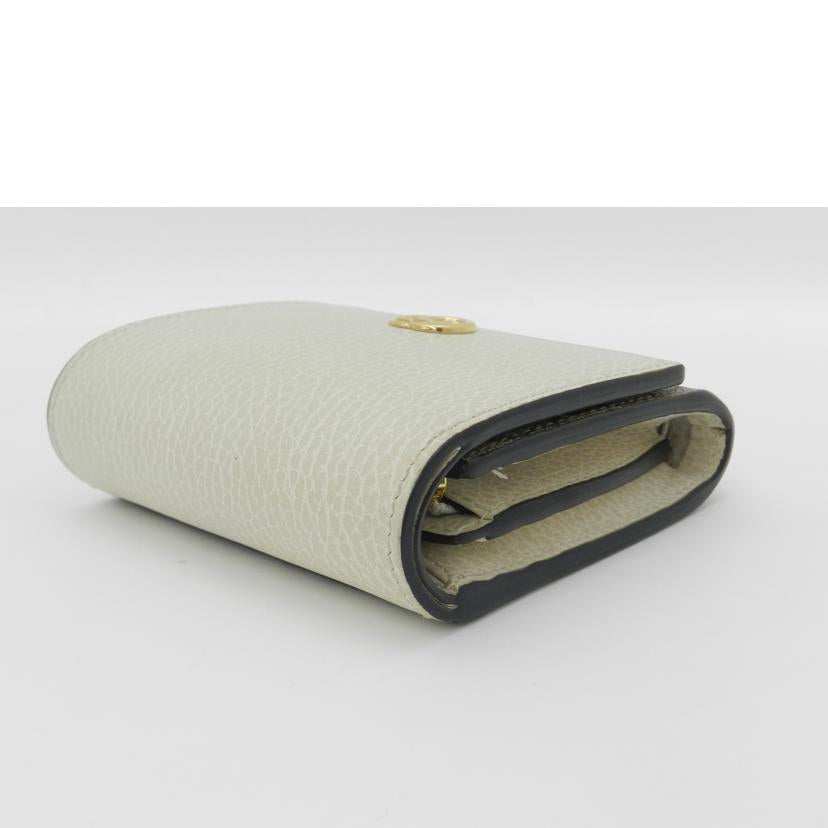 GUCCI グッチ 三つ折り財布 白 レディース/GGマーモントGGスプリーム・コンパクト財布/ホワイト/598587//2184/Aランク/69