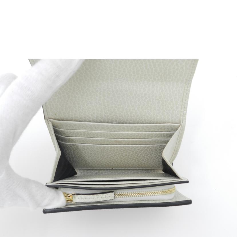 GUCCI グッチ 三つ折り財布 白 レディース/GGマーモントGGスプリーム・コンパクト財布/ホワイト/598587//2184/Aランク/69