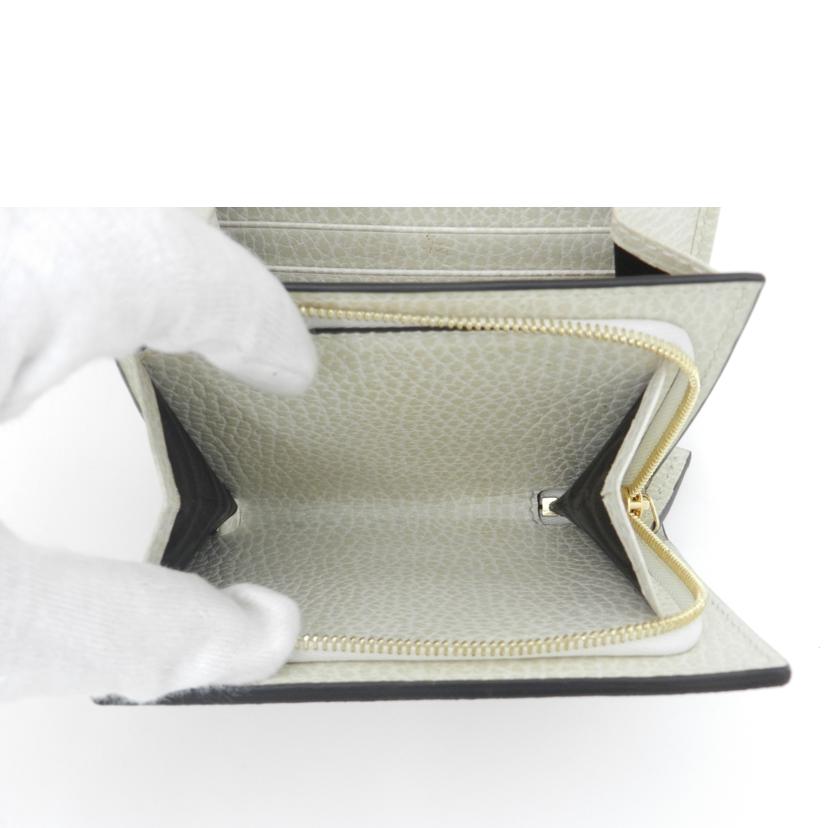 GUCCI グッチ 三つ折り財布 白 レディース/GGマーモントGGスプリーム・コンパクト財布/ホワイト/598587//2184/Aランク/69